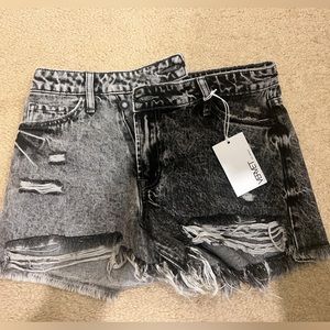 Vervet black crossover jean shorts